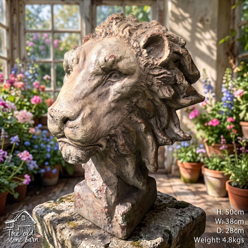 Large lion head sculpture - head,