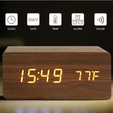 Wooden LED Digital Alarm Clock