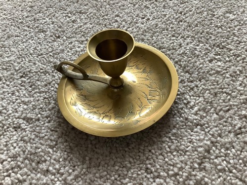 Vintage brass chamberstick - vintage,