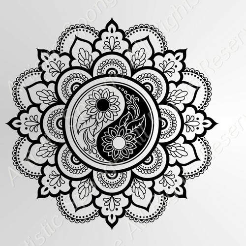 Round mandala yin - round, yang