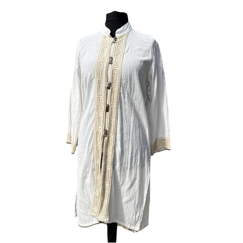 Cream embroidered long - cream, jacket