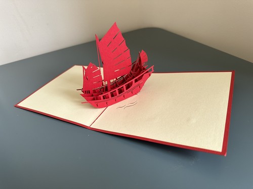 Pop red boat card - red,