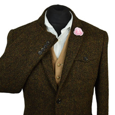 Harris Tweed Tailored Country Brown Barleycorn Blazer Jacket 38R #35 IMMACULATE
