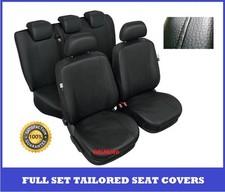 Black Leatherette Full Set Tailored Seat Covers Mercedes Class C W201 W202 W203