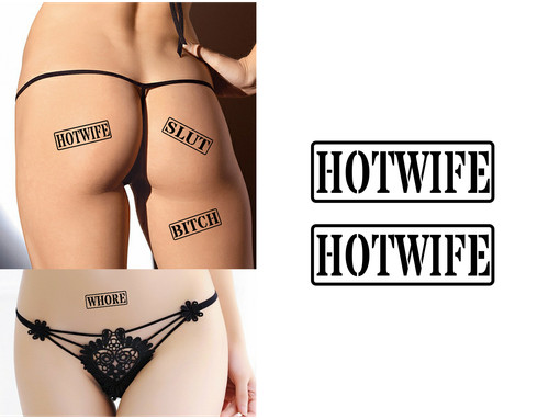 Hotwife stamp temporary tattoo - hotwife,