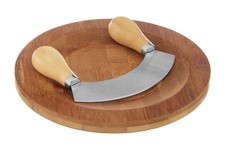 Premier Housewares 1103682 Herb Chopping Board with Mezzaluna Chopper - Bamboo
