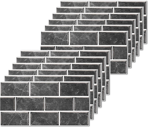 Brick tile stickers grey - brick, 12