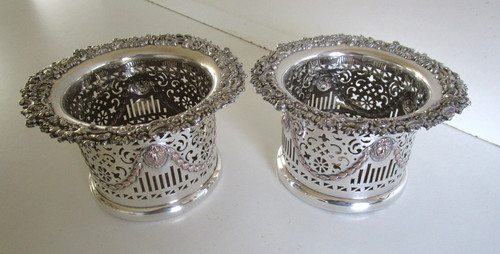 Pair large victorian silver - pair,