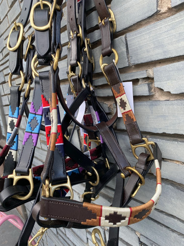 Leather polo headcollar - leather,
