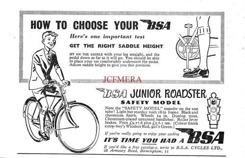 Bsa junior roadster bicycle - bsa,