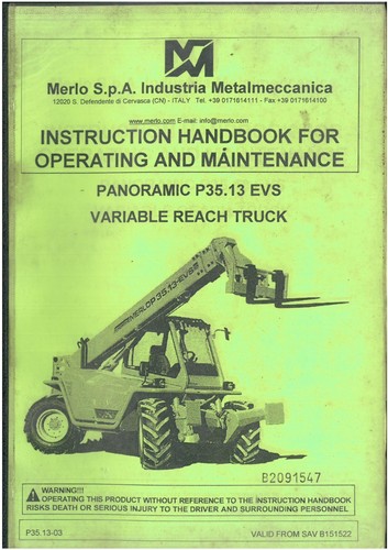 Merlo telescopic handler reach - telescopic,