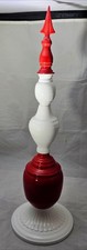 Christmas Finial Peppermint Large Red White Stripe Porch Metal Decor 23"