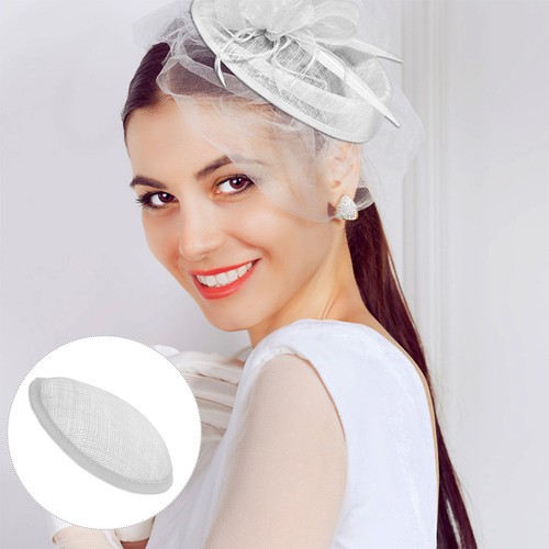 Flax sinamay hat base - base, with