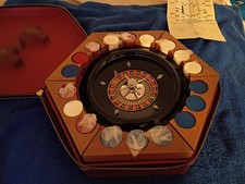 8" Vintage Bakelite Roulette Wheel Ap Games 900 Chips  Ball Rumpp Leather Case