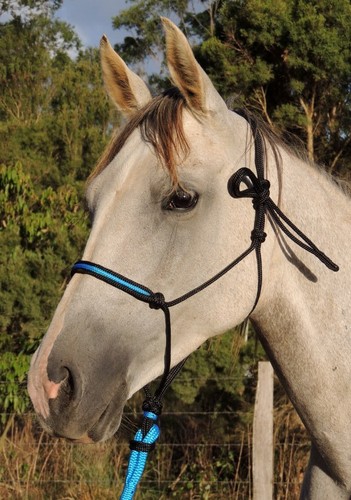 Black and aqua blue rope - black,