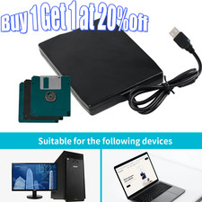 3.5 Inch USB2.0 Portable External Floppy Disk Drive 1.44Mb Reader FDD PC Laptop