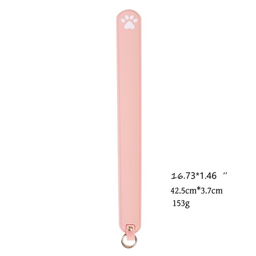Pink silicone tawse - with, cat