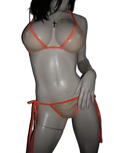 Nude mesh thong bikini see - bikini,