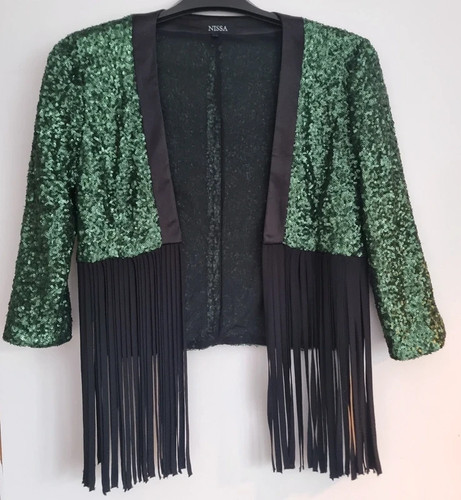 Green sequin bolero jacket - bolero,