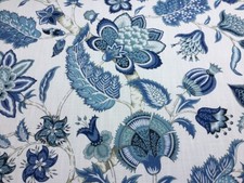SANDERSON CURTAIN FABRIC 'NEWNHAM COURTNEY' 2.5M INDIGO INDOOR/OUTDOOR FABRIC