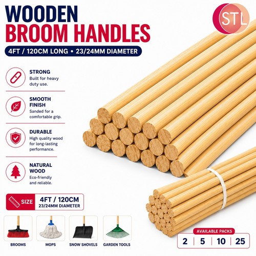 4ft long wooden broom handle - broom,