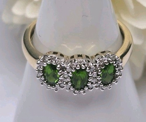 9ct gold diopside diamond - gold,