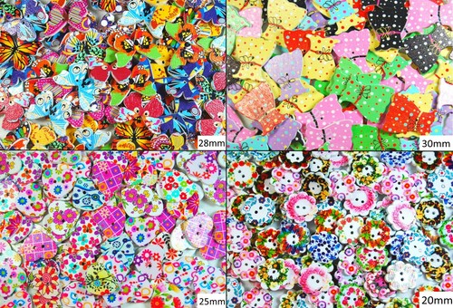Printed wooden buttons - printed,