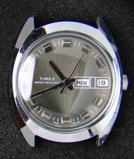 Timex GB Grey Sunburst Dial Hand-Wind Vintage Watch -- Running