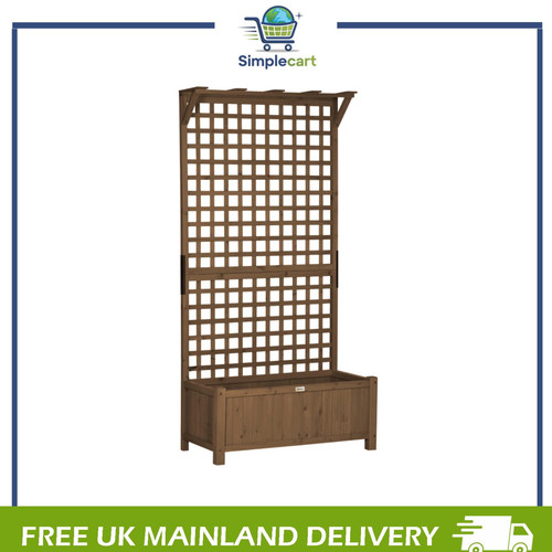 Wooden trellis planter with - wooden,