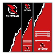 Ruthless | Darts Mat | Heavy Duty Non Slip Carpet 290cm X 60cm | Various Designs