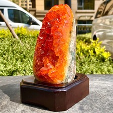 3.32LB  Superb Yellow Citrine Crystal Cave Decor Stone Cathedral Geode Specimen