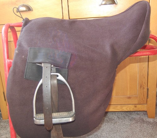 Fleece ride saddle cover - fleece, on