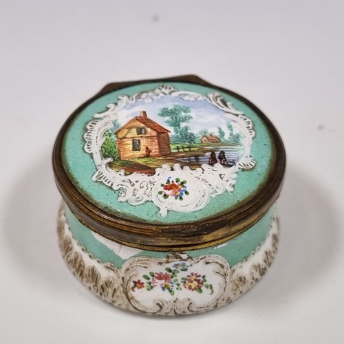 Antique bilston enamel snuff - antique,