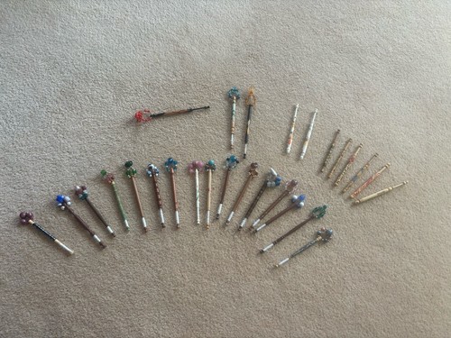 Vintage lace bobbins wooden - vintage,