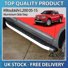 FOR MITSUBISHI L200 TRITON IV 2006-15 ALU CLUMBER BLOCK SIDE STEP RUNNING BOARDS