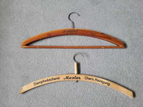 Vintage wooden coat hangers - wooden,