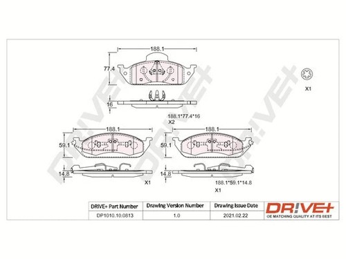 Front brake pad - front,