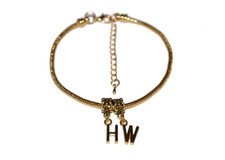 Hotwife Anklet 'HW' Gold Euro Ankle Chain Jewellery Slut Swinger Shared Cuckold