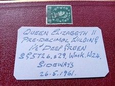 gb stamp,Q.E.II pre-decimal Wilding 1.5d SG572b,s29,W24 sideways,26.5.1961.