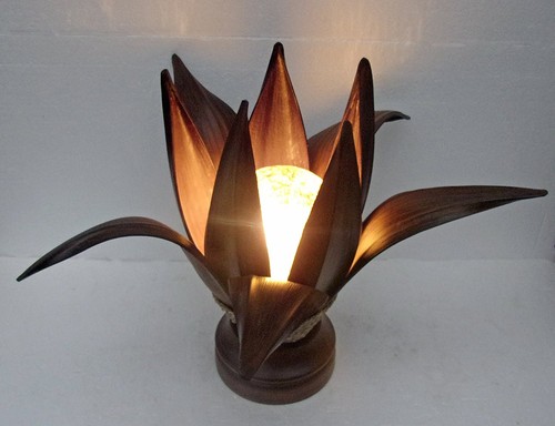 Unusual dark palm leaf table - unusual,