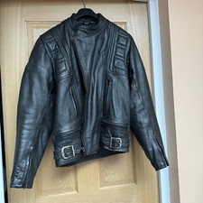 Rare vintage 90s Genuine Leather Belstaff Motorbike Black Jacket Size 42 VGC 