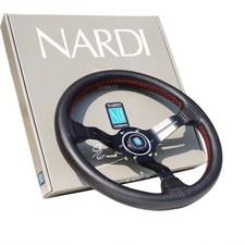 330mm Nardi 13inch Black Perforated Leather Racing Drift Sport Steering Wheel