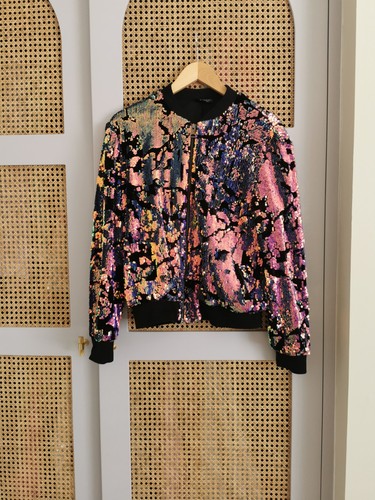 Topshop sequin bomber jacket
