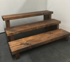 RUSTIC WOODEN 3 STEP RETAIL