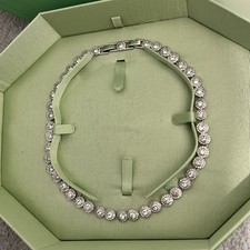 Swarovski Una Angelic Tennis  Round cut White Rhodium plated Extended necklace