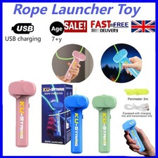 1/2PCS Lasso String Shooter Loop Toy Handheld Zip Rope Launcher Propeller NEW