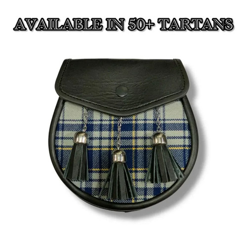 Men black leather tartan - black,