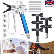 12Pcs Airless Paint Sprayer Gun Kits with 5 Spray Tips for Spraying Machine UK