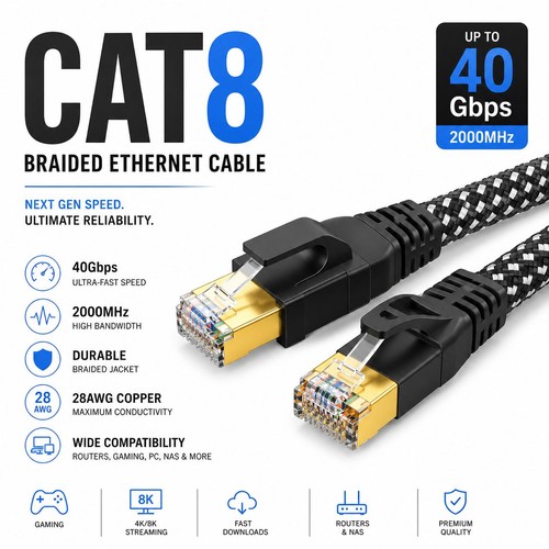 Cat8 ethernet cable - ethernet, rj45