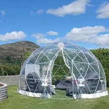 Luxury 12ft Geodesic Dome Greenhouse PVC Transparent 360° Outdoor Garden Pod